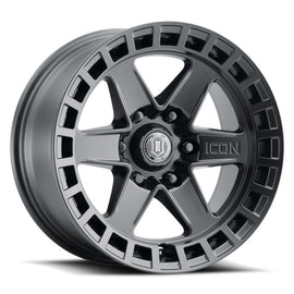 ICON Raider 17x8.5 6x5.5 0mm Offset 4.75in BS Rueda negra satinada