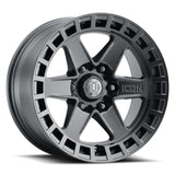 ICON Raider 17x8.5 6x5.5 0mm Offset 4.75in BS Rueda negra satinada