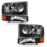ANZO 2000-2004 Ford Excursion Crystal Faro con luz de esquina, color negro ámbar (sin bombilla)