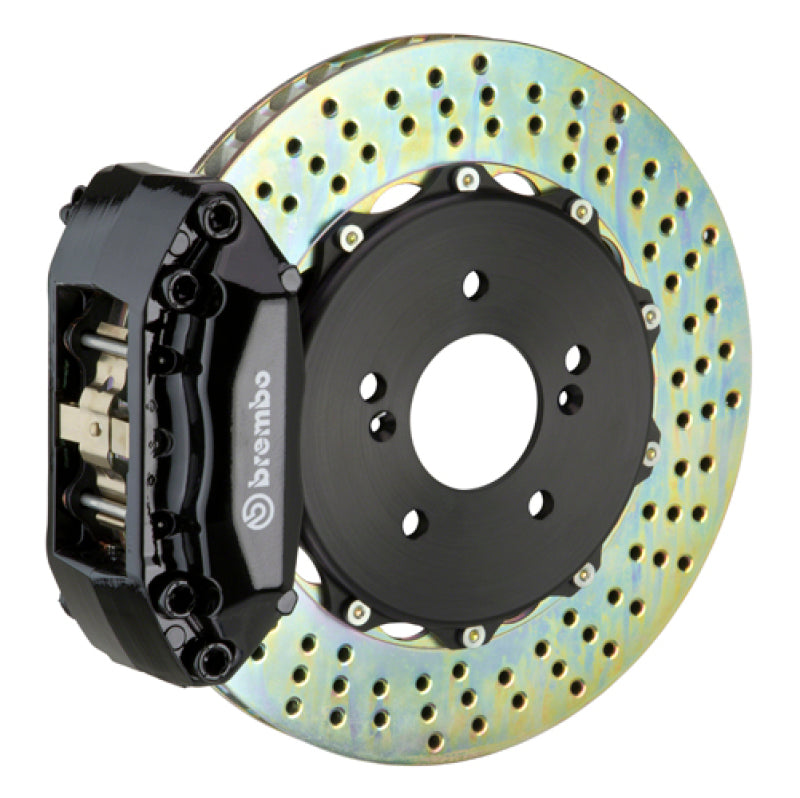 Brembo 05-10 Jetta Front GT BBK 4 pistones fundidos 2 piezas 328 x 28 2 piezas rotor perforado-negro