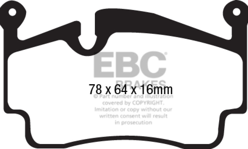 EBC 05-09 Porsche 911 (997) (solo rotor de hierro fundido) 3.6 Carrera 2 Sport Pastillas de freno traseras Bluestuff