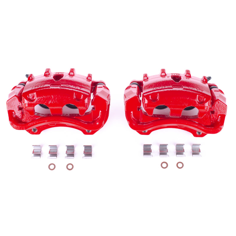 Power Stop 08-14 Cadillac CTS Front Red Calipers w/Brackets - Pair