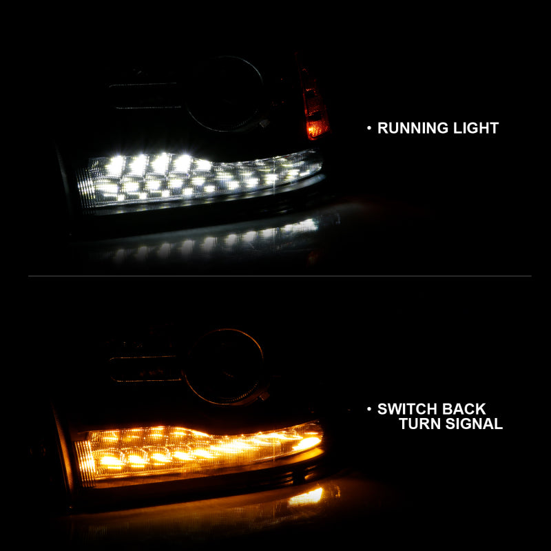 ANZO 2009-2018 Dodge Ram 1500 Proyector Faros delanteros estilo tablón Halo con interruptor negro mate