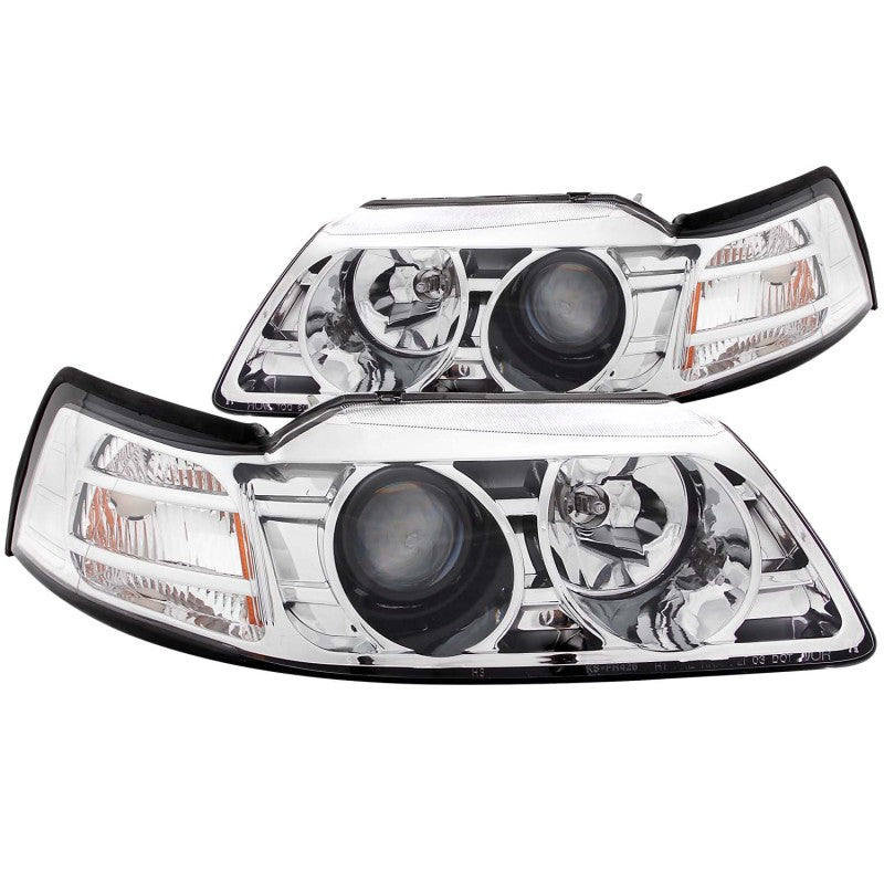 ANZO 1999-2004 Ford Mustang proyector faros cromados