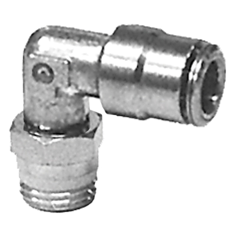 Firestone macho (tubo de 3/8 pulg.) 1/2 NPT Codo de 90 grados Conexión de aire giratoria - Paquete de 25 (WR17603282)