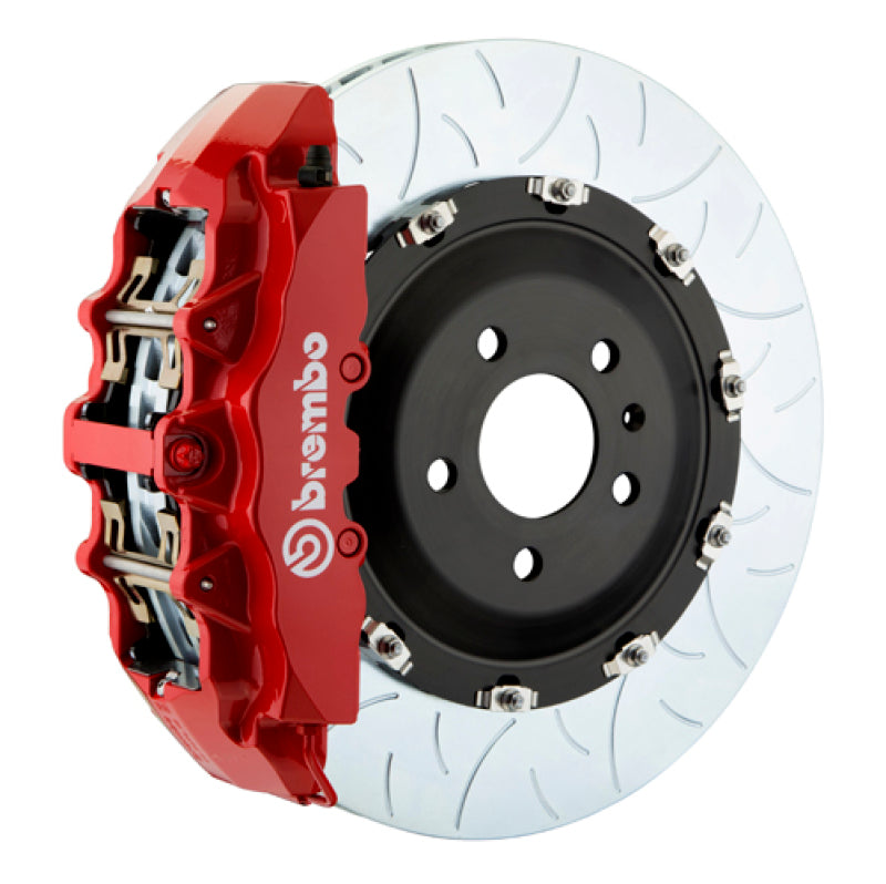 Brembo 19+ 330i Delantero GT BBK 6 Pistones Fundido 380x34 2pc Rotor Ranurado Tipo 3-Rojo