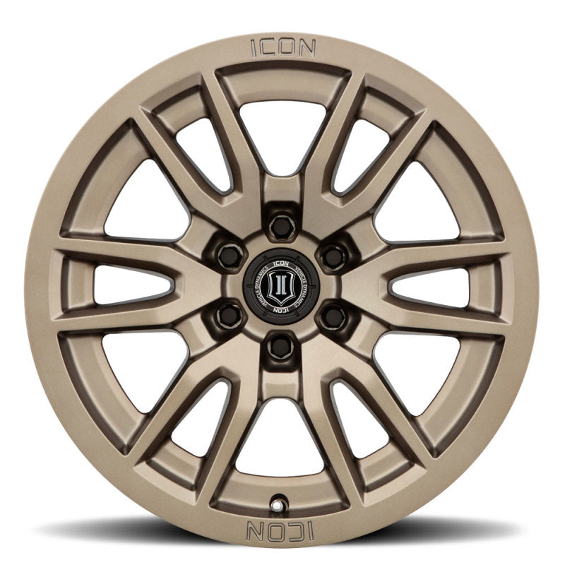 ICON Vector 6 17x8.5 6x5.5 0mm Offset 4.75in BS Rueda de bronce con diámetro de 106.1mm