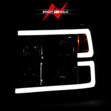 Cargar imagen en el visor de la galería, ANZO 2007-2013 Gmc Sierra 1500 Proyector Faro estilo tablón negro con lente transparente ámbar