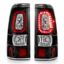 Cargar imagen en el visor de la galería, ANZO 1999-2002 Chevy Silverado 1500 luces traseras LED estilo tablón negro con lente transparente
