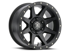 ICON Rebound 18x9 5x5 -12mm Offset 4.5in BS 71.5mm Diámetro Rueda negra satinada