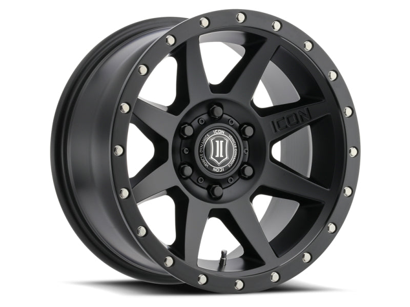 ICON Rebound 18x9 6x5.5 0mm Offset 5in BS 106.1mm Diámetro Rueda negra satinada