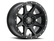 Cargar imagen en el visor de la galería, ICON Rebound 17x8.5 6x135 6mm Offset 5in BS 87.1mm Diámetro Rueda negra satinada