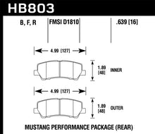 Cargar imagen en el visor de la galería, Hawk 16-17 Ford Mustang GT Paquete Brembo HP Plus Pastillas de freno traseras