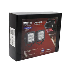 Cargar imagen en el visor de la galería, Westin Axis LED Auxiliary Light 4.5 inch x 4.5 inch Square Spot w/3W Osram (Set of 2) - Black