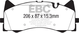 EBC 2015+ Mercedes-Benz C63 AMG (W205) 4.0L Twin Turbo Redstuff Pastillas de freno delanteras