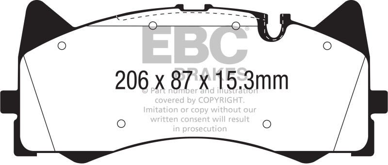 EBC 2015+ Mercedes-Benz C63 Amg (W205) 4.0L Twin Turbo Pastillas de freno delanteras Bluestuff