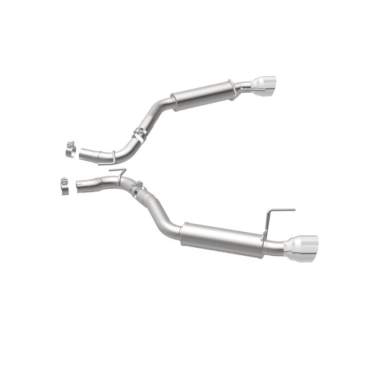 Eje trasero MagnaFlow, SS, 2,5 pulgadas, competición, punta de 4,5 pulgadas pulida dividida doble 2015 Ford Mustang Ecoboost