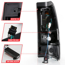Cargar imagen en el visor de la galería, ANZO 1999-2002 Chevy Silverado 1500 luces traseras LED estilo tablón negro con lente transparente