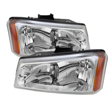 Cargar imagen en el visor de la galería, Xtune Chevy Silverado 1500/2500/3500 03-06 Crystal Headlights Chrome HD-JH-CSIL03-C-AM