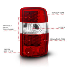Cargar imagen en el visor de la galería, ANZO 2000-2006 Chevrolet Suburban luces traseras LED rojo/transparente