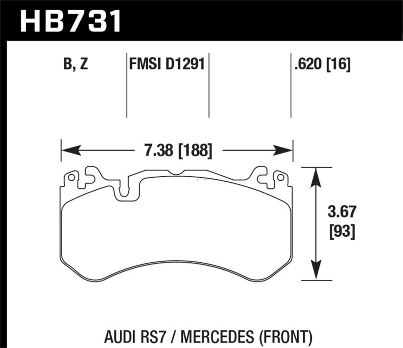 Hawk 13-16 Mercedes SL Class / 16-17 Audi RS7 Pastillas de freno delanteras de cerámica de alto rendimiento