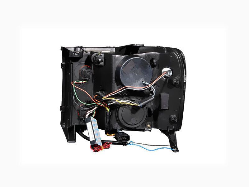 ANZO 2007-2013 Gmc Sierra 1500 Faros delanteros con proyector con halo negro