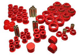Suspensión energética 81-87 Chevy/GMC 4WD (con resortes delanteros originales) Juego de bujes maestros Hyper-flex rojos