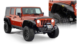 Bushwacker 07-18 Jeep Wrangler Unlimited Flat Style Flares 4 piezas 4 puertas Sport Utility solamente - Negro