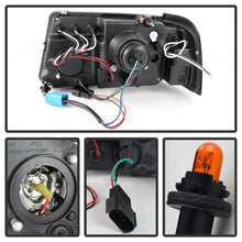 Cargar imagen en el visor de la galería, Spyder Ford Ranger 01-11 1PC Projector Headlights LED Halo LED Blk Smke PRO-YD-FR01-1PC-HL-BSM