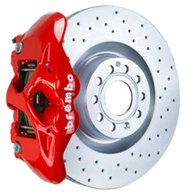 Cargar imagen en el visor de la galería, Brembo 05-10 Jetta GLI Front GT BBK 4 pistones fundidos 345x30 1 pieza rotor perforado-rojo