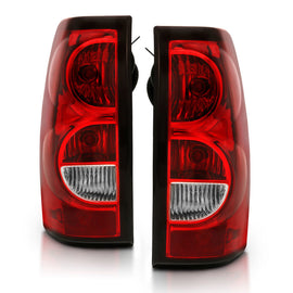 ANZO 2004-2007 Chevy Silverado luz trasera roja/lente transparente con borde negro (reemplazo OE)