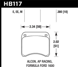 Pastillas de freno de carrera Hawk AP Racing CP3696 negras