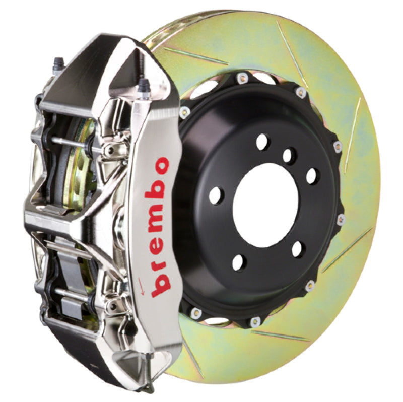 Brembo 07-14 Edge/07-14 MKX Delantero GTR BBK 6 Pistón Billet 355x32 2pc Rotor Ranurado Tipo 1 - Níquel