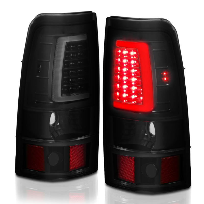 ANZO 2003-2006 Chevy Silverado 1500 luces traseras LED estilo tablón negro con lente ahumada