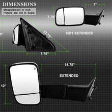 Cargar imagen en el visor de la galería, Xtune Dodge Ram 1500 09-12 Extendable Heated Adjust Mirror Black HoUSing Left MIR-DRAM09S-PWH-L