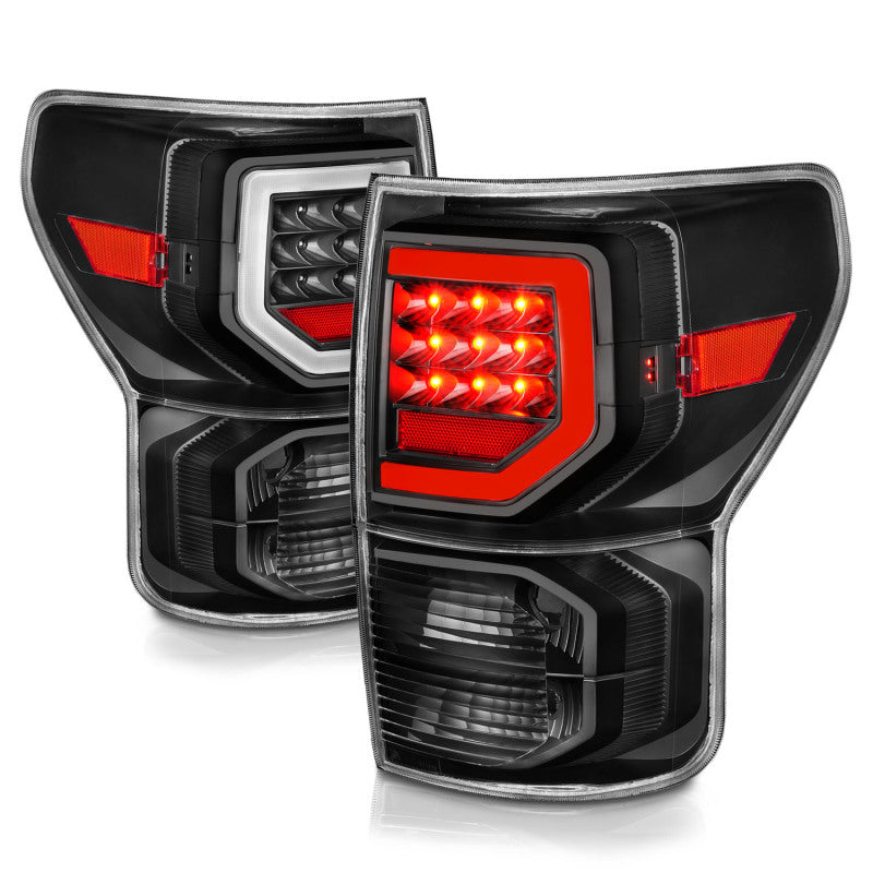 Anzo 07-11 Toyota Tundra Luces traseras LED completas Carcasa negra Lente transparente G2 (con barras de luz C)