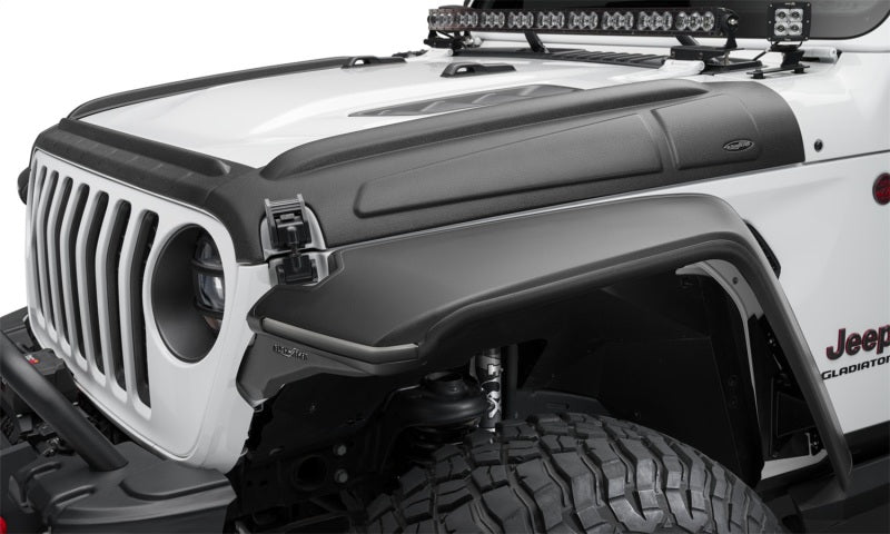 Bushwacker 07-18 Jeep Wrangler JK/JKU Trail Armor Hood Armor (juego de 3 piezas) - Tex. Negro
