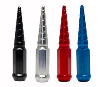 Cargar imagen en el visor de la galería, Wheel Mate Twisted Spiked Lug Nuts Set of 24 - Blue M14x1.50