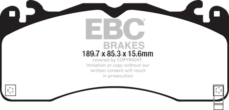 EBC 2015+ Ford Mustang (6Th Gen) 2.3L Turbo (paquete GT) Pastillas de freno delanteras Bluestuff