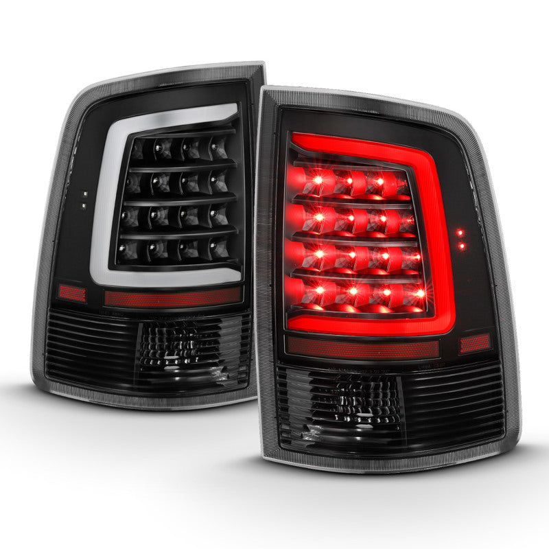 ANZO 2009-2018 Dodge Ram 1500 LED luz trasera estilo tablón negro con lente transparente