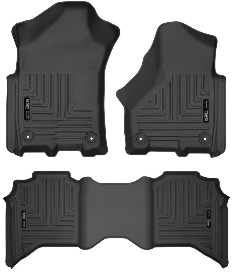Husky Liners 19-21 Ram 2500/3500 Crew Cab Weatherbeater negro revestimiento de piso para asiento delantero y segundo