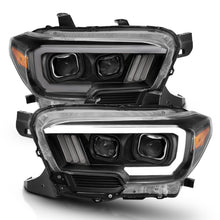 Cargar imagen en el visor de la galería, ANZO 2016-2017 Toyota Tacoma Proyector Faros delanteros con estilo de tablón Switchback negro con ámbar