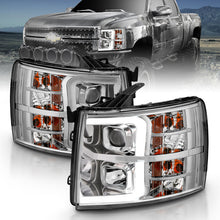 Cargar imagen en el visor de la galería, ANZO 2007-2013 Chevy Silverado 1500 Proyector estilo tablón cromado ámbar