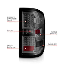 Cargar imagen en el visor de la galería, ANZO 15-19 Chevy Silverado 2500HD/3500HD (solo Halgn) luces traseras LED con barra de luz ahumada y lente transparente