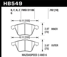 Cargar imagen en el visor de la galería, Hawk 07-08 Mazdaspeed3/06-07 Mazdaspeed6 HPS Pastillas de freno delanteras de calle