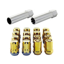 Cargar imagen en el visor de la galería, McGard SplineDrive Tuner 4 Lug Install Kit w/Locks &amp; Tool (Cone) M12x1.25 / 13/16 Hex - Gold (CS)