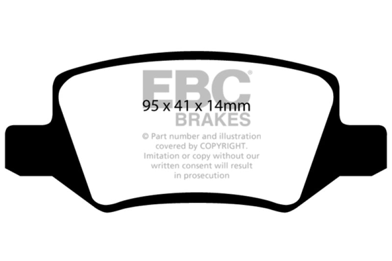 EBC 08-09 Mercedes-Benz B200 2.0 Pastillas de freno traseras Greenstuff