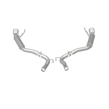 Cargar imagen en el visor de la galería, Eje trasero MagnaFlow, SS, 2,5 pulgadas, competición, punta de 4,5 pulgadas pulida dividida doble 2015 Ford Mustang Ecoboost