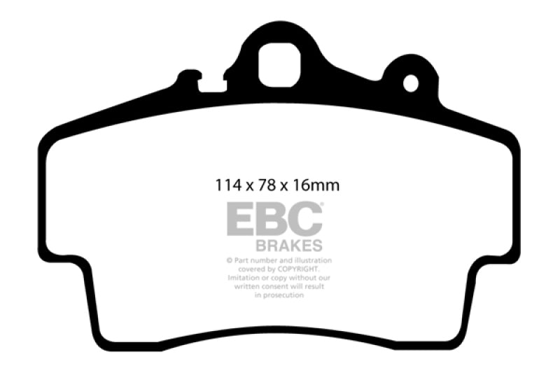 EBC 97-99 Porsche Boxster (solo rotores de hierro fundido) 2.5 Pastillas de freno delanteras Yellowstuff
