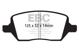 EBC 04-05 Buick Terraza 3.5 FWD Pastillas de freno traseras extra resistentes